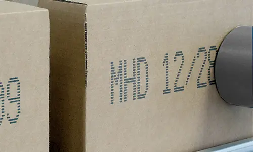 inkjet coding on corrugated cartons with code