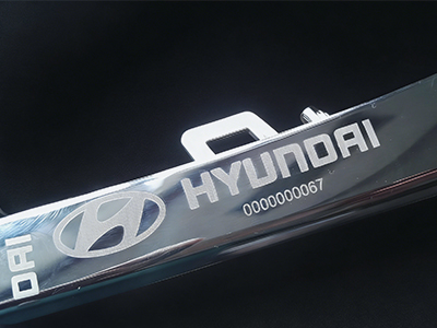 Automotive parts with industrial laser marking 