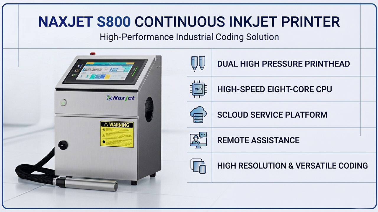 NAXJET S800 CIJ batch lot coding machine NAXJET S800 CIJ batch lot coding machine